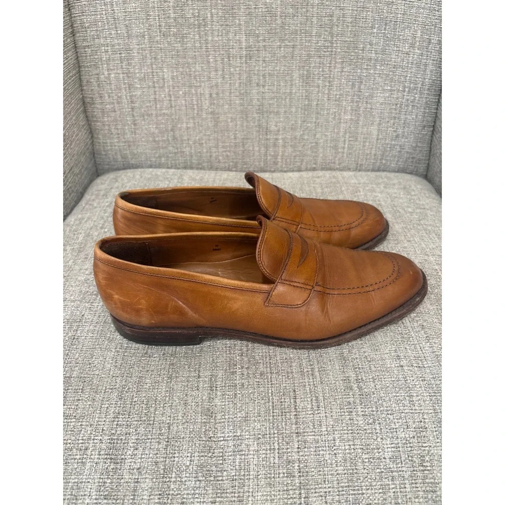 Allen Edmonds Lake Forest Tan Leather Penny Loafers Mens Dress Shoes 10337 8D